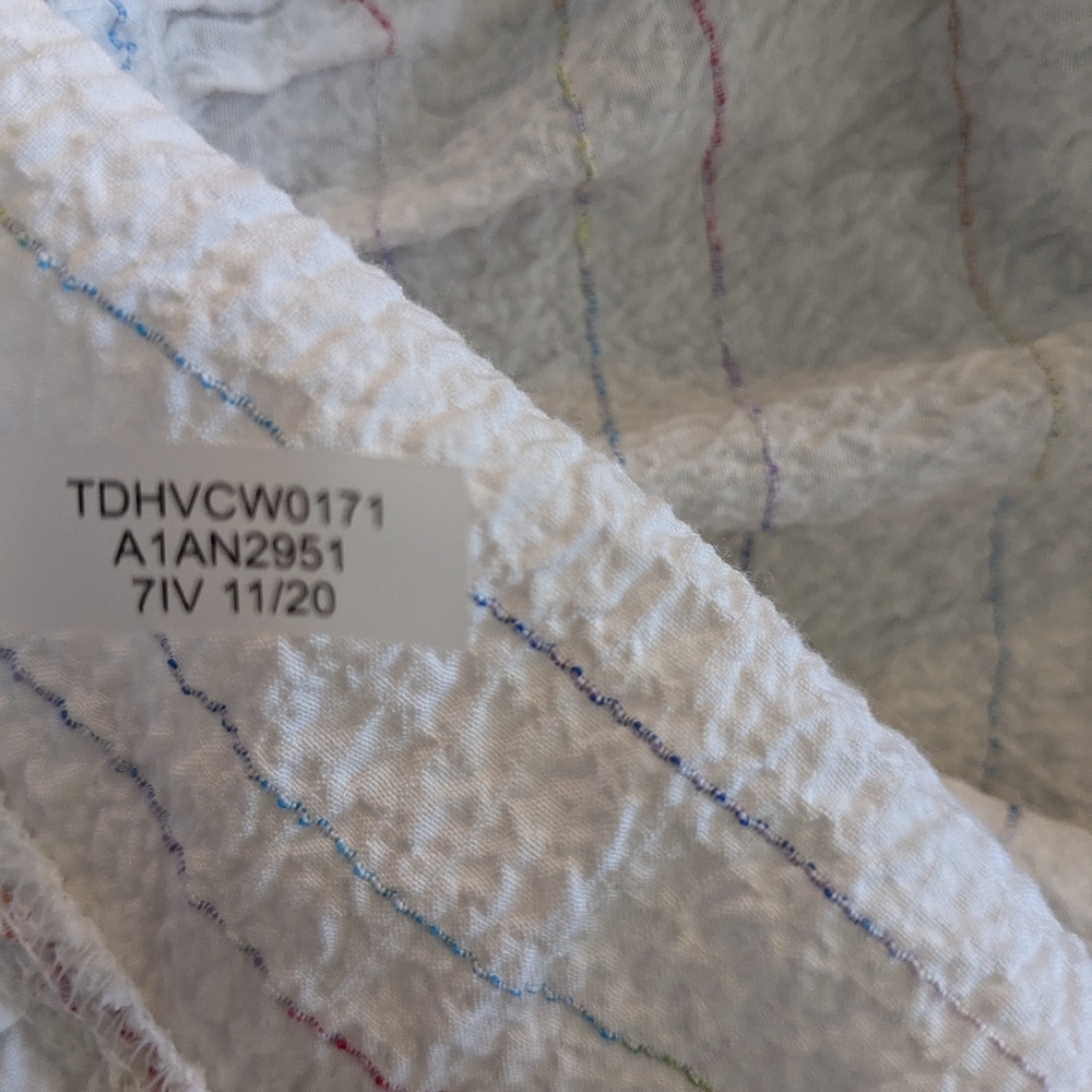 Tommy Hilfiger Prism Ripple Tiered Boho Dress Subtle Rainbow Stripes sz 2 - Picture 9 of 11
